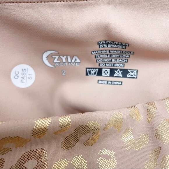 NWT Zyia Active Gold Leopard Light N Tight Hi-Rise 7/8 Legging Women’s Size 2 - Picture 11 of 15